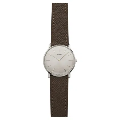 Pre-owned Piaget Vintage 1970s  Ultra Thin 912 18k Wg Silver Sunburst Dial Manual 32 Mm In Multi