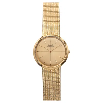 Pre-owned Piaget Vintage 1975  12303 18k Rose Gold Automatic Champagne Dial 34mm In Red