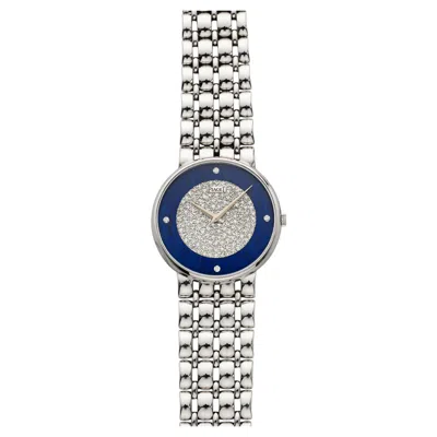 Pre-owned Piaget Vintage 1980s  8065 K61 18k White Gold Lapis Diamond Dial Quartz 32mm