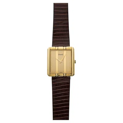 Pre-owned Piaget Vintage 1980s  Classic 18k Yg 8163 Quartz Gold Gadroon 20mm In Multi