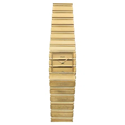Pre-owned Piaget Vintage 1980s  Polo 7131 C 701 18k Yellow Gold Gadroon Dial Quartz 25 Mm