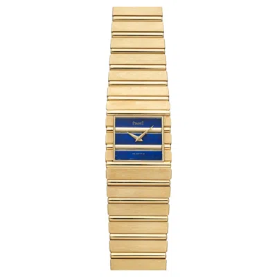 Pre-owned Piaget Vintage 1980s  Polo 7131 C 701 18k Yg Lapis Lazuli Dial Quartz 25mm In Multiple