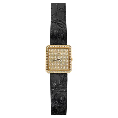 Pre-owned Piaget Vintage 1980s  Protocole 8154 18k Yg Pavé Diamond Dial Quartz 25mm In Multi
