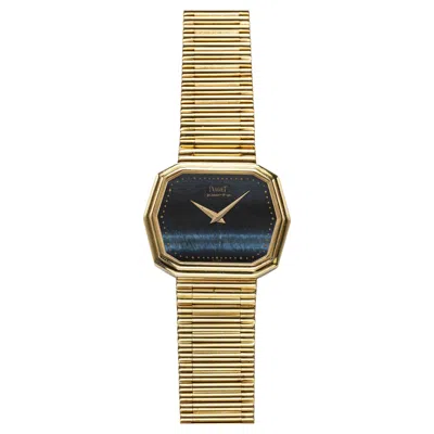 Pre-owned Piaget Vintage 1985  75608 18k Yg Hawkeye Stone Dial Quartz 30 Mm In Multi