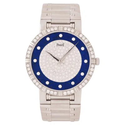 Pre-owned Piaget Vintage  Dancer Model 84024bk81 18 Karat White Gold Diamonds And Lapis