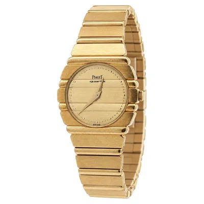 Pre-owned Piaget Vintage  Polo 24mm 18k Yellow Gold Quartz Watch Bracelet Ref. 861c701