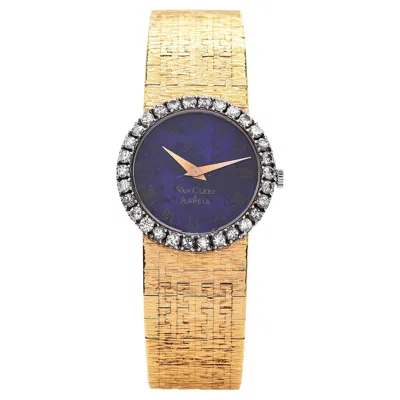 Pre-owned Piaget Vintage  Van Cleef & Arpels Diamond Lapis Lazuli Dial 18k Gold Watch In Multi