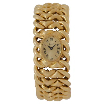 Pre-owned Piaget Vintage Rare  X Hermés Model 3771 18 Karat Yellow Gold Bracelet Watch