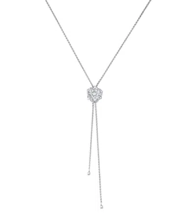 PIAGET WHITE GOLD AND DIAMOND ROSE PENDANT NECKLACE