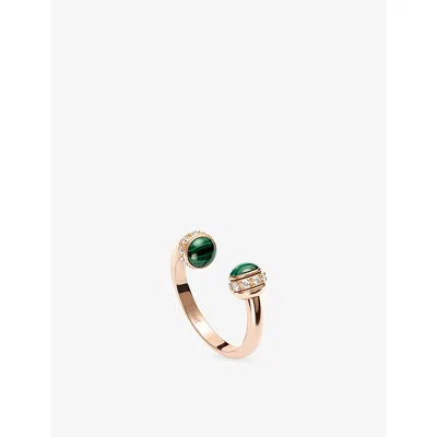Piaget Womens Pink Gold Possession 18ct Rose-gold, Malachite And 0.21ct Brilliant-cut Ring