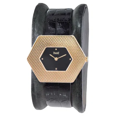 Pre-owned Piaget Yellow Gold Asymmetrical Hobnail Bezel Dress Watch Circa 1970's
