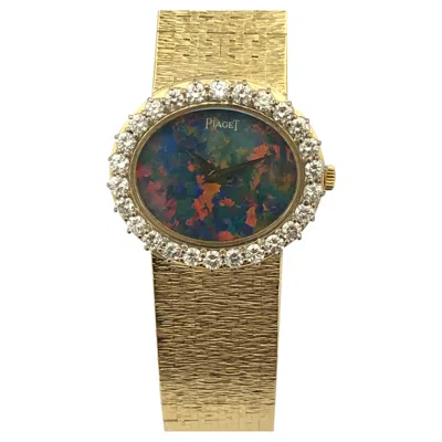 Pre-owned Piaget Yellow Gold Diamond And Opal Dial Ladies Quartz Watch