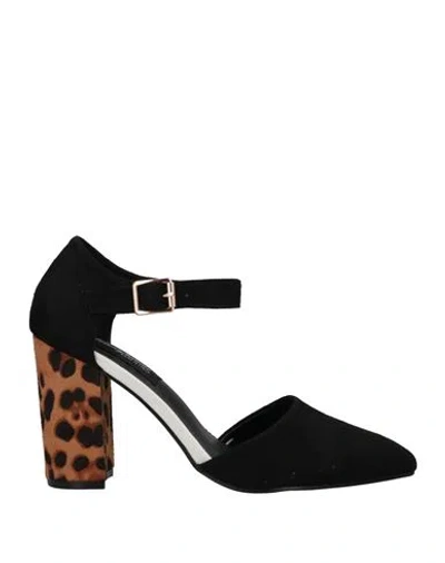 Piampiani Woman Pumps Black Size 6 Textile Fibers