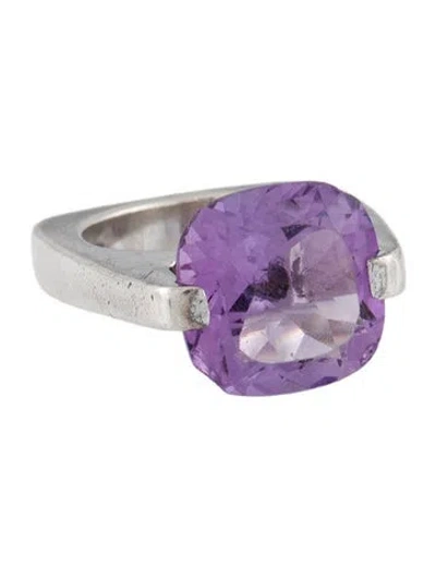 Pre-owned Pianegonda Amethyst Cocktail Ring In Multi