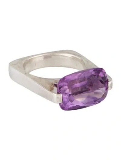 Pre-owned Pianegonda Amethyst Cocktail Ring In Multicolor