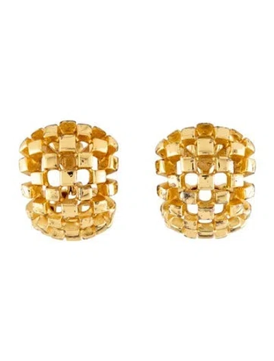 Pre-owned Pianegonda Basketweave Earrings In Multi