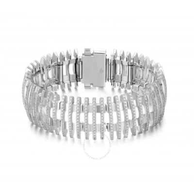 Pianegonda Bracelet Dorifora Pdo18 925 Sterling Silver Articulated Bracelet With 1080 White Zircons In Metallic