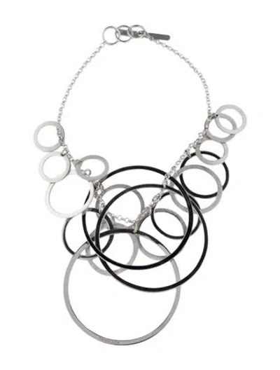 Pre-owned Pianegonda Circle Chain Link Choker Necklace, 15" In Multicolor