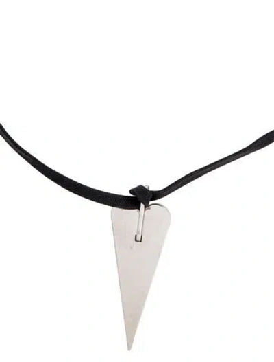 Pre-owned Pianegonda Large Heart Pendant Necklace, 56" In Black