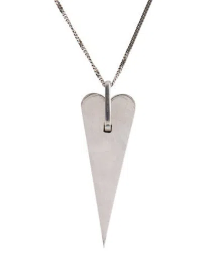 Pre-owned Pianegonda Leather Lovesick Heart Pendant Necklace, 16.5" In Black