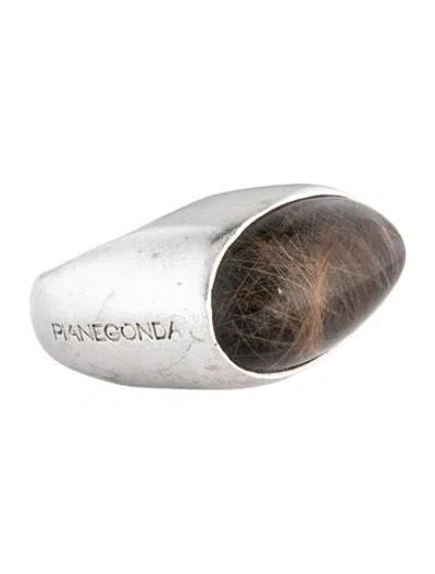 Pre-owned Pianegonda Rutilated Quartz Cocktail Ring In Multicolor