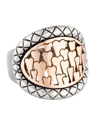 Pre-owned Pianegonda Two-tone Signet Ring In Multicolor