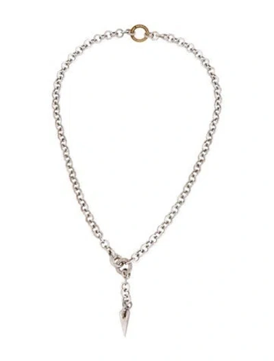 Pre-owned Pianegonda Two-tone Station Necklace, 17" In Multicolor