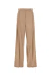 Pianoforte Antiqued Silk Satin Fiesta Wide Leg Pant In Pink
