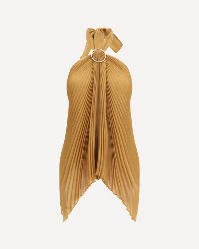 Pianoforte- Max Mara Plissé Chiffon Top In Multi
