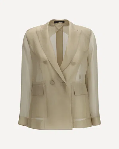 Pianoforte- Max Mara Slogan Jacket In Silk Organza In Neutral