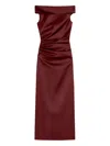 Pianoforte Off-shoulder Draped Maxi Dress In Red