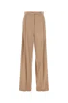 Pianoforte Antiqued Silk Satin Fiesta Wide Leg Pant In Pink