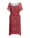 Pianurastudio Woman Midi Dress Red Size 6 Viscose, Polyamide In Red