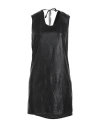 Pianurastudio Woman Mini Dress Black Size 8 Viscose, Polyester, Polyurethane In Black
