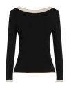 Pianurastudio Woman Sweater Black Size L Viscose, Acrylic, Elastane In Black