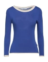 Pianurastudio Woman Sweater Blue Size L Viscose, Acrylic, Elastane