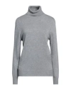 Pianurastudio Woman Turtleneck Grey Size Onesize Viscose, Nylon, Wool, Cashmere, Polyester In Grey