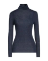Pianurastudio Woman Turtleneck Navy Size L Acrylic, Wool, Viscose In Navy Blue