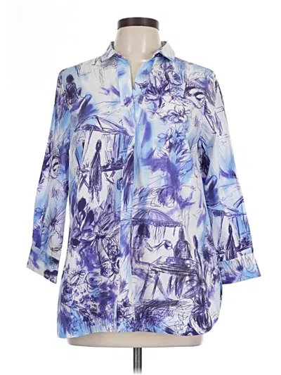 Pre-owned Piazza Sempione 3/4 Sleeve Blouse In Blue