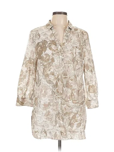 Pre-owned Piazza Sempione 3/4 Sleeve Button Down Shirt In White