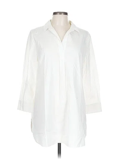 Pre-owned Piazza Sempione 3/4 Sleeve Button Down Shirt In White