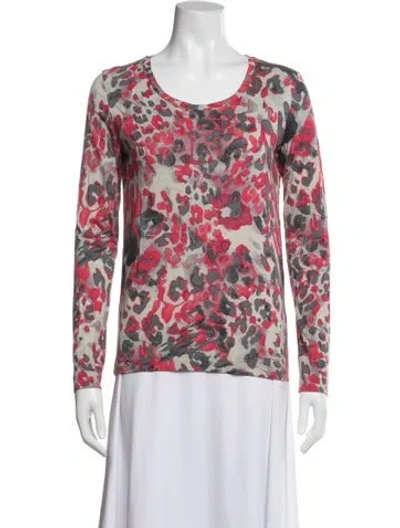 Pre-owned Piazza Sempione Animal Print Crew Neck Top In Multi