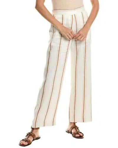 Pre-owned Piazza Sempione Anna Linen & Silk-blend Pant Women's In White