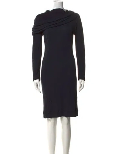 Pre-owned Piazza Sempione Asymmetrical Knee-length Dress In Black