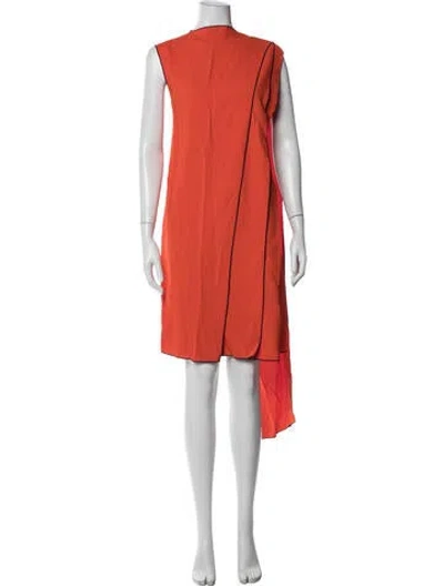 Pre-owned Piazza Sempione Asymmetrical Knee-length Dress In Orange