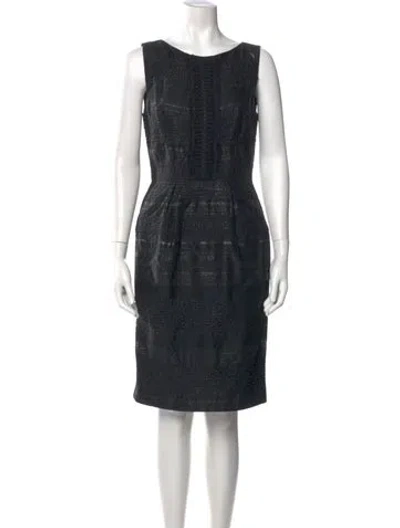 Pre-owned Piazza Sempione Bateau Neckline Knee-length Dress In Black