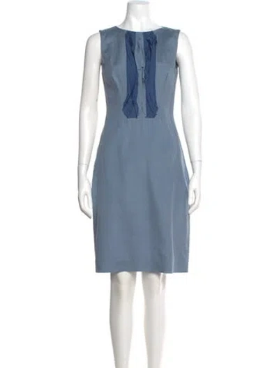 Pre-owned Piazza Sempione Bateau Neckline Knee-length Dress In Blue