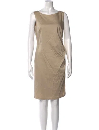 Pre-owned Piazza Sempione Bateau Neckline Knee-length Dress In Neutral