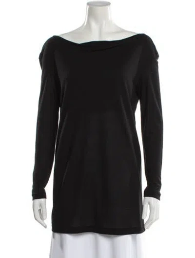 Pre-owned Piazza Sempione Bateau Neckline Sweater In Gray