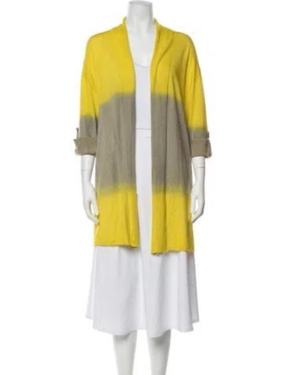 Pre-owned Piazza Sempione Cashmere Colorblock Pattern Sweater In Yellow